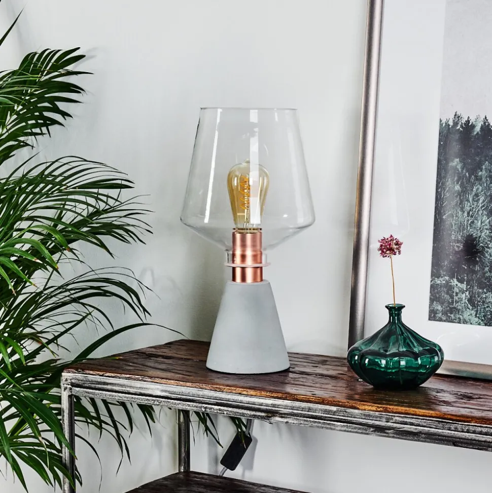 Lampe De Table Jaen Gris, Cuivre, 1 Lumiere