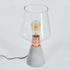 Lampe De Table Jaen Gris, Cuivre, 1 Lumiere