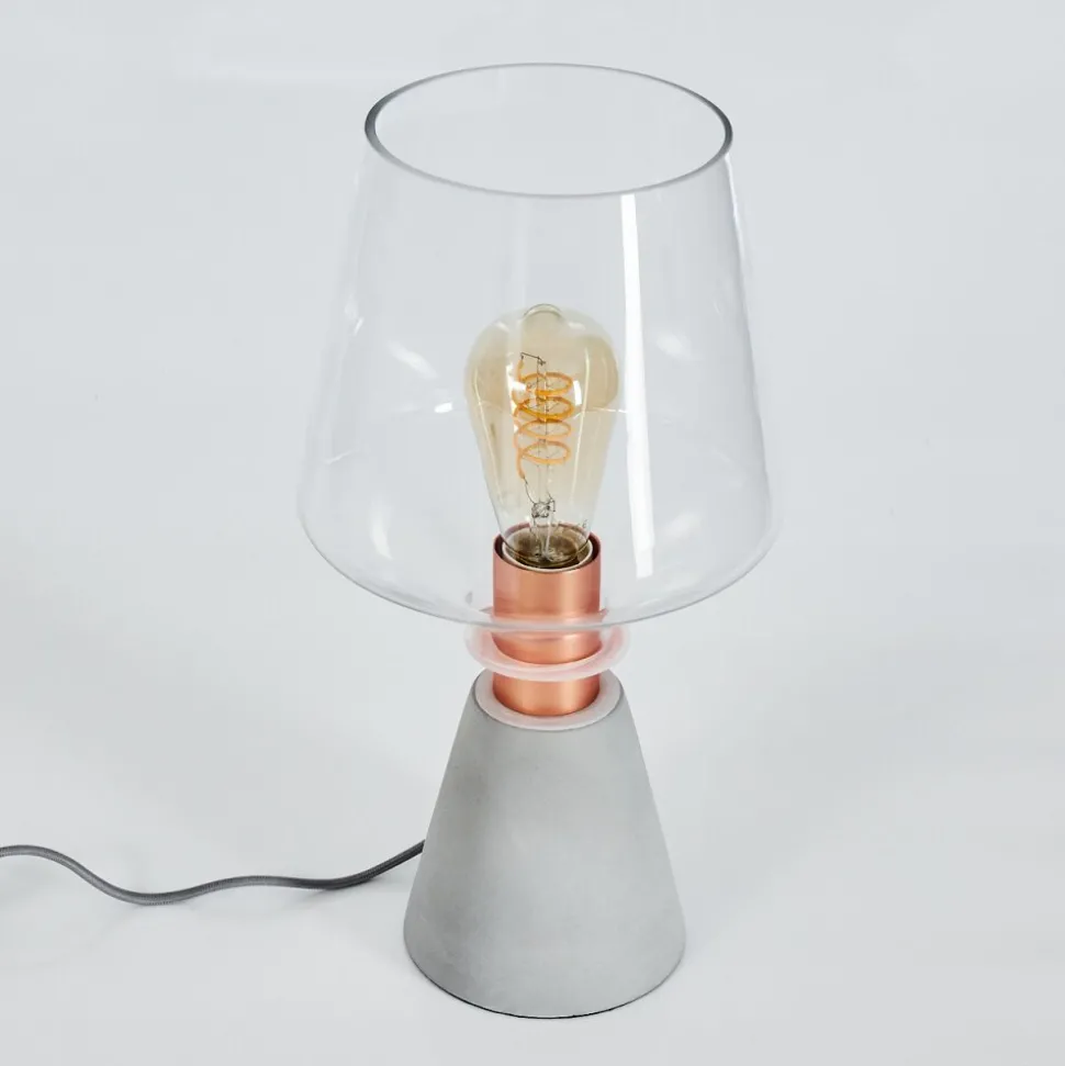 Lampe De Table Jaen Gris, Cuivre, 1 Lumiere