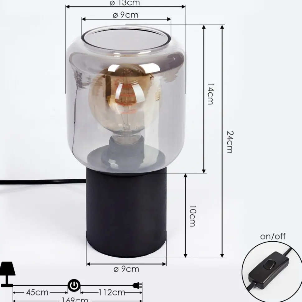 Lampe De Table Keppoch Noir, 1 Lumiere