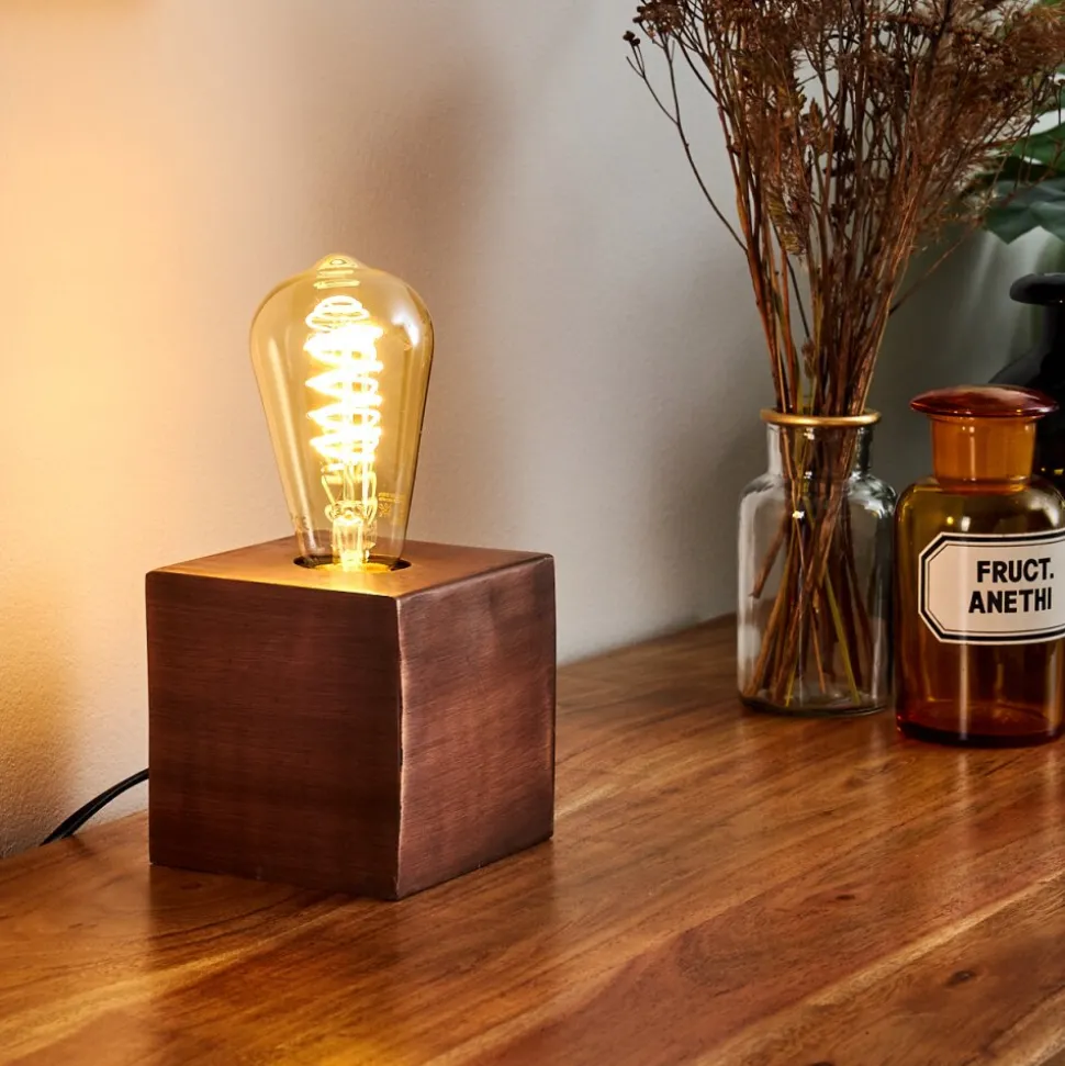Lampe De Table Lemele Cuivre, 1 Lumiere