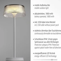 Lampe De Table Leuchten-Direkt Dora Led Blanc, 1 Lumiere