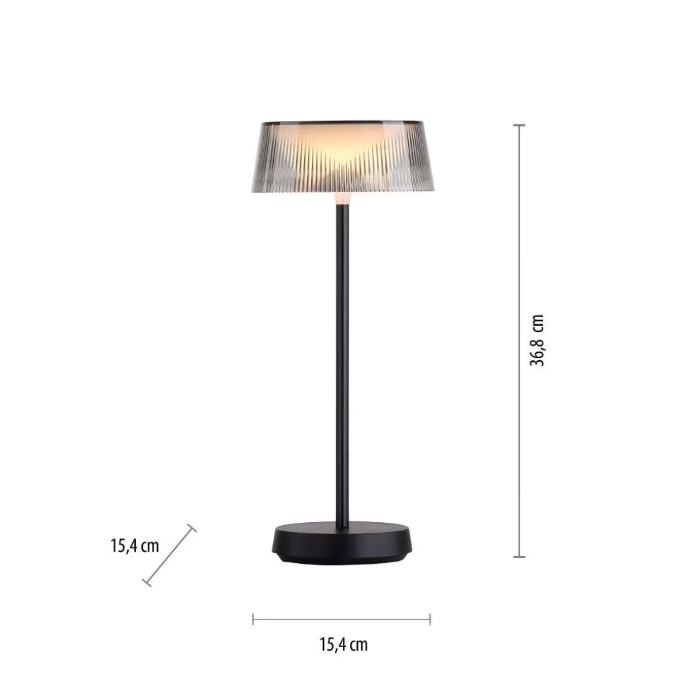 Lampe De Table Leuchten-Direkt Dora Led Noir, 1 Lumiere