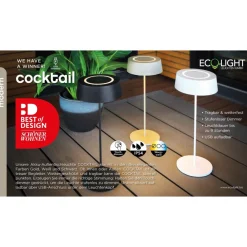 Lampe De Table Lutec Cocktail Led Blanc, 1 Lumiere