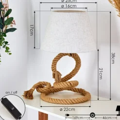 Lampe De Table Makondo Brun, 1 Lumiere