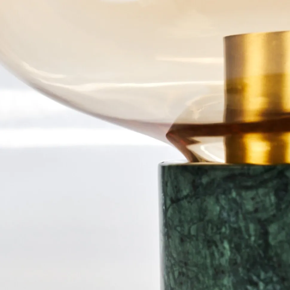 Lampe De Table Maoro Vert, Laiton, 1 Lumiere