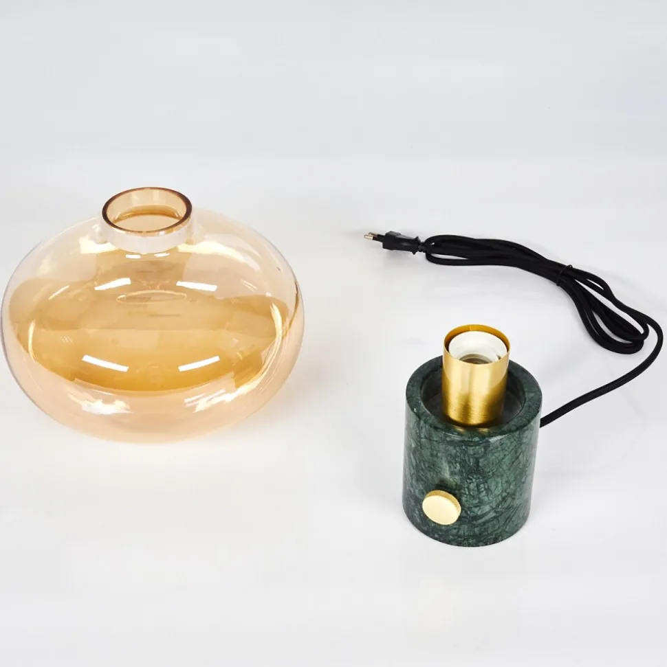 Lampe De Table Maoro Vert, Laiton, 1 Lumiere