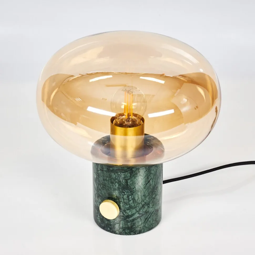 Lampe De Table Maoro Vert, Laiton, 1 Lumiere