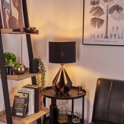 Lampe De Table Marang Cuivre, Noir, 1 Lumiere