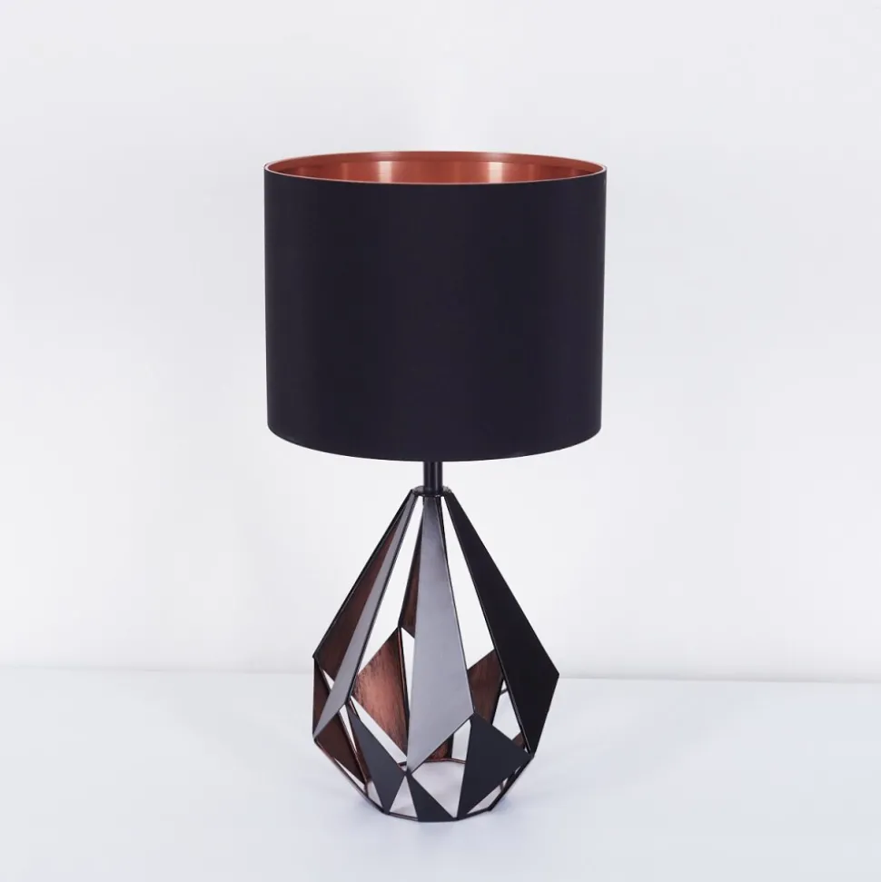 Lampe De Table Marang Cuivre, Noir, 1 Lumiere