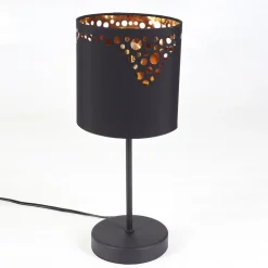 Lampe De Table Marbach Noir, 1 Lumiere