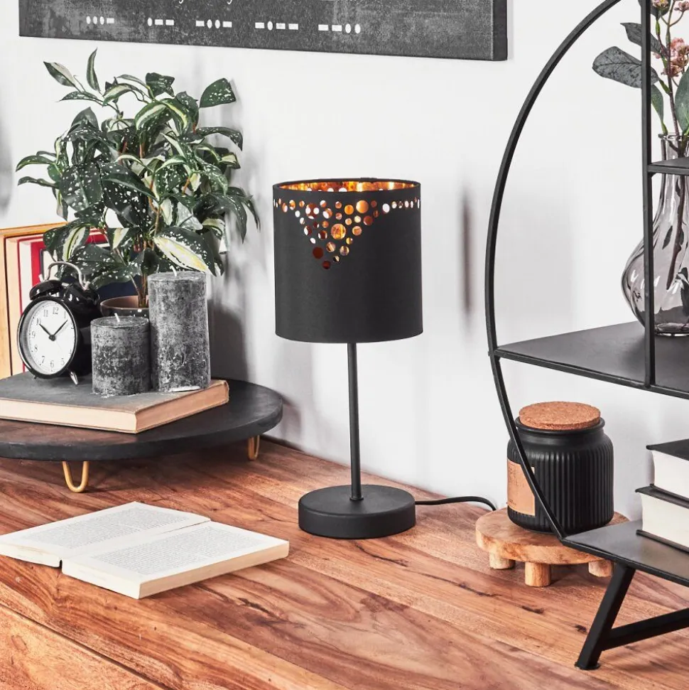 Lampe De Table Marbach Noir, 1 Lumiere