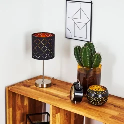 Lampe De Table Meldal Nickel Mat, Noir, 1 Lumiere