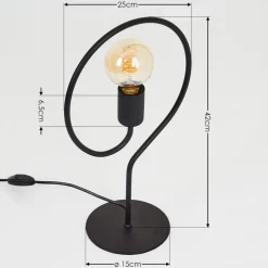 Lampe De Table Mialo Noir, 1 Lumiere