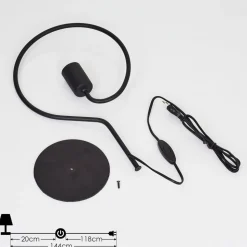 Lampe De Table Mialo Noir, 1 Lumiere