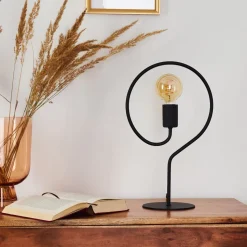 Lampe De Table Mialo Noir, 1 Lumiere