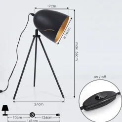 Lampe De Table Mickelsbo Noir, 1 Lumiere