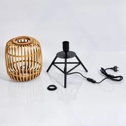Lampe De Table Mongolei Noir, 1 Lumiere