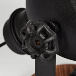 Lampe De Table Ogho Bois Fonce, Noir, 1 Lumiere