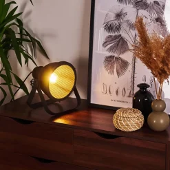 Lampe De Table Oghu Noir, 1 Lumiere