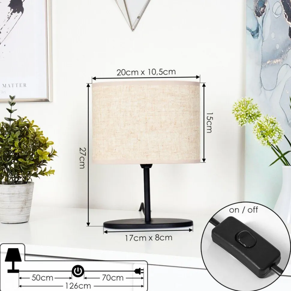 Lampe De Table Oilinki Noir, 1 Lumiere