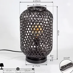 Lampe De Table Quinto Noir, 1 Lumiere