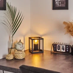 Lampe De Table Salla Noir, 1 Lumiere