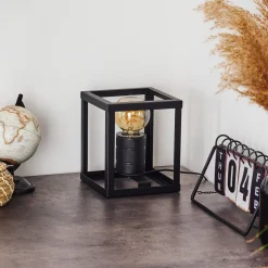 Lampe De Table Salla Noir, 1 Lumiere