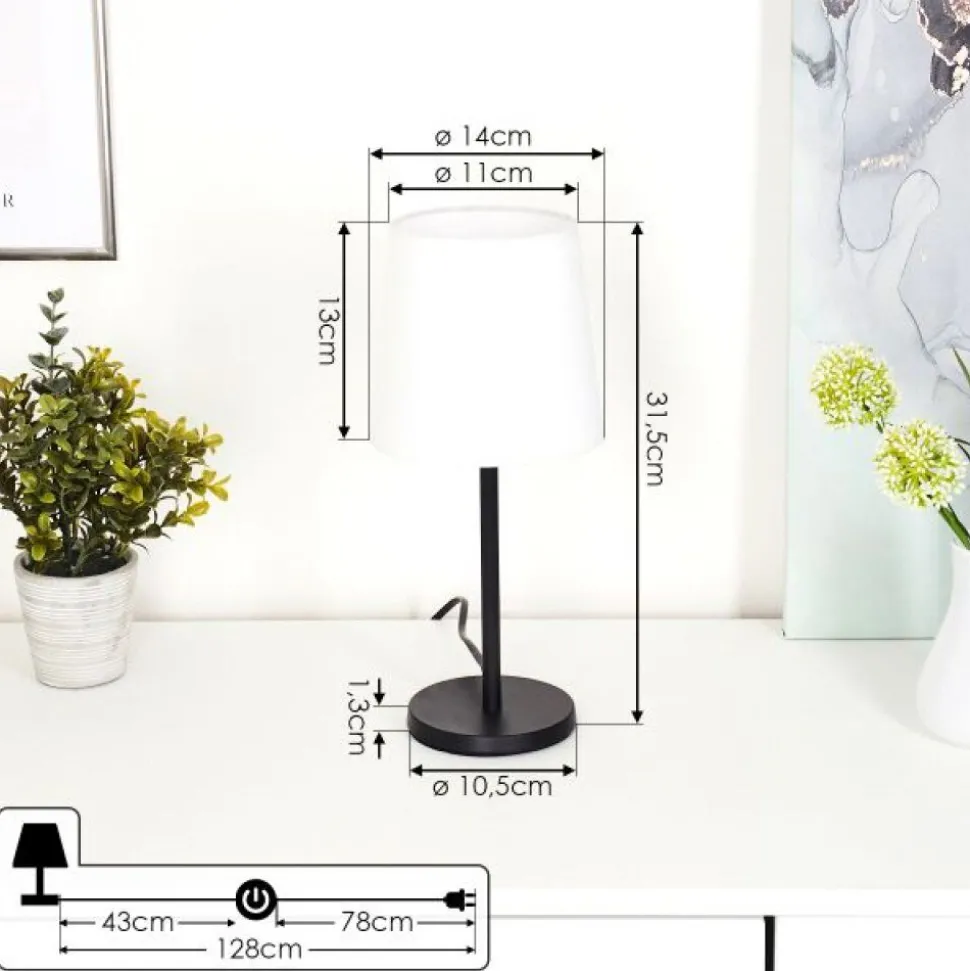 Lampe De Table Sikala Noir, 1 Lumiere