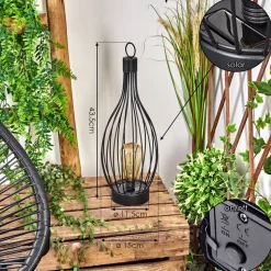 Lampe De Table Solairequillagua Led Noir, 1 Lumiere