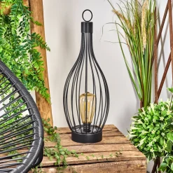 Lampe De Table Solairequillagua Led Noir, 1 Lumiere