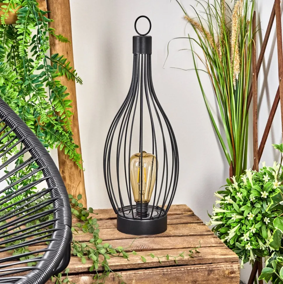 Lampe De Table Solairequillagua Led Noir, 1 Lumiere