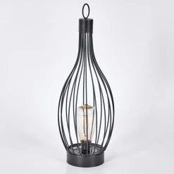 Lampe De Table Solairequillagua Led Noir, 1 Lumiere