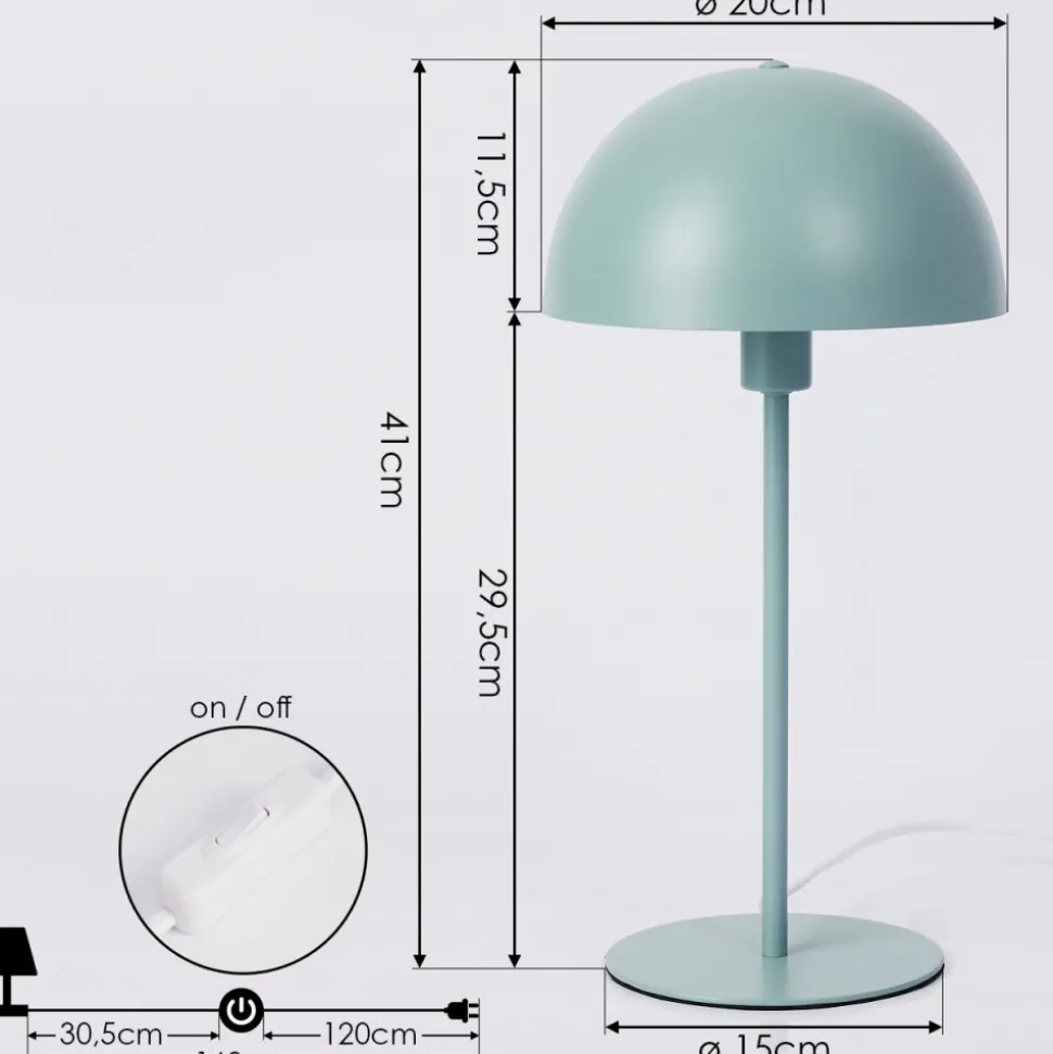 Lampe De Table Tom Kings Vert, Blanc, 1 Lumiere