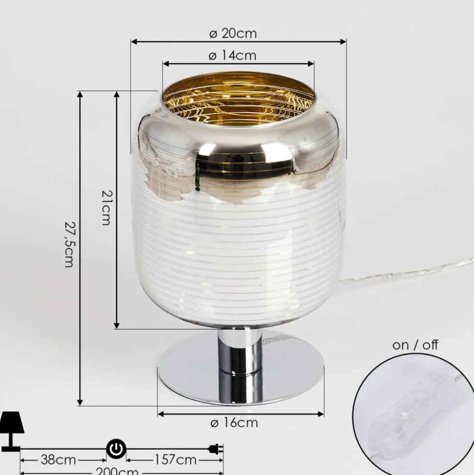 Lampe De Table Verasara Chrome, 1 Lumiere