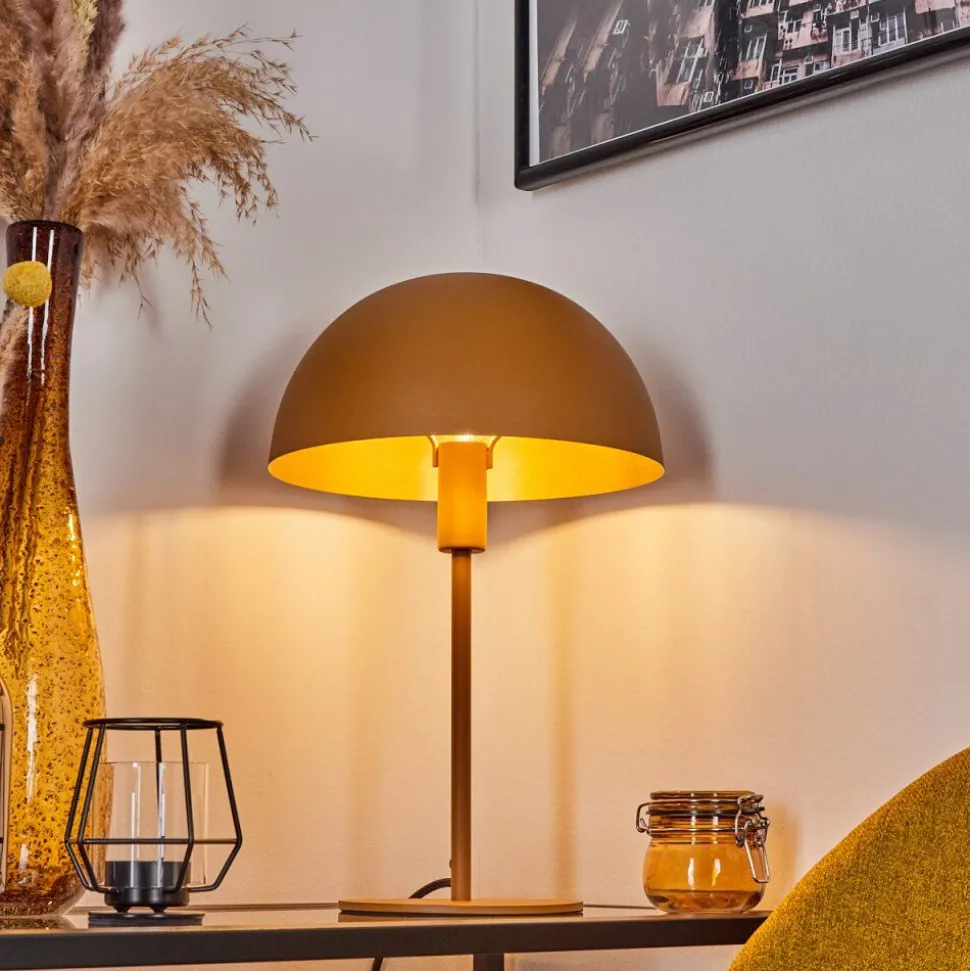 Lampe De Table Vivian Ocre, 1 Lumiere