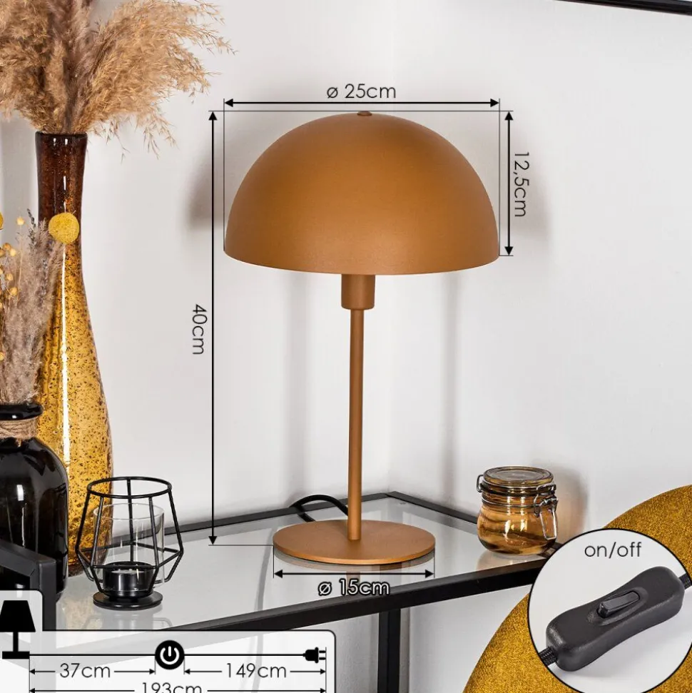 Lampe De Table Vivian Ocre, 1 Lumiere
