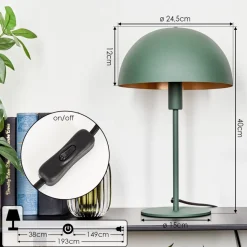Lampe De Table Vivian Vert, 1 Lumiere
