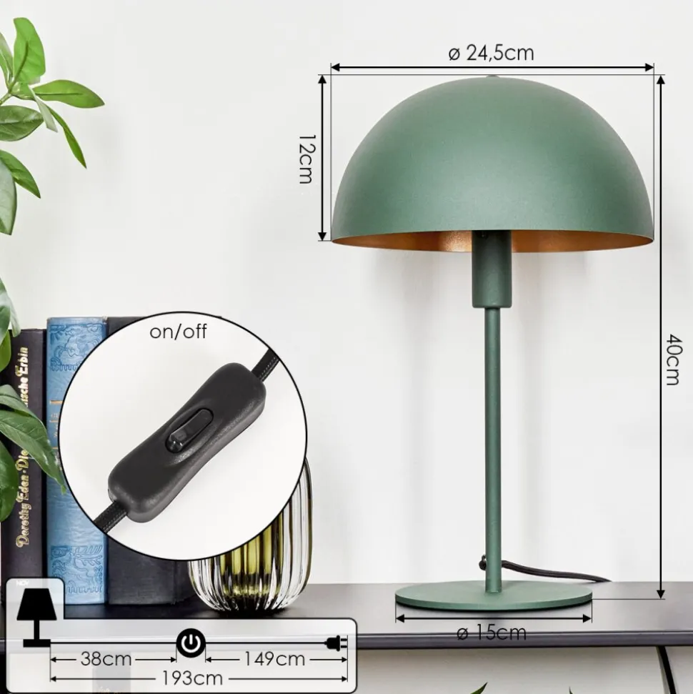 Lampe De Table Vivian Vert, 1 Lumiere