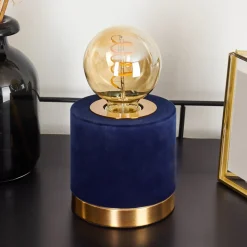 Lampe De Table Weruga Bleu, Or, 1 Lumiere