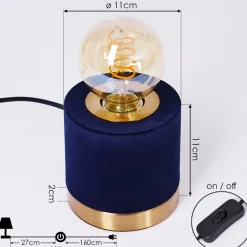 Lampe De Table Weruga Bleu, Or, 1 Lumiere