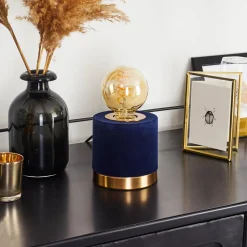 Lampe De Table Weruga Bleu, Or, 1 Lumiere
