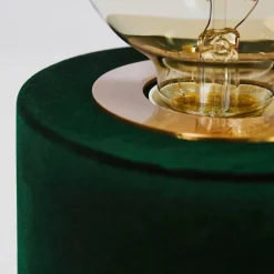 Lampe De Table Weruga Vert, Laiton, 1 Lumiere