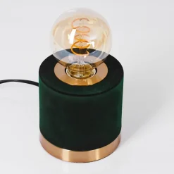 Lampe De Table Weruga Vert, Laiton, 1 Lumiere