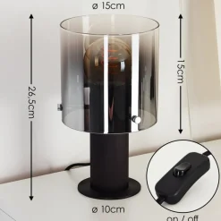 Lampe De Table Wichita Noir, 1 Lumiere
