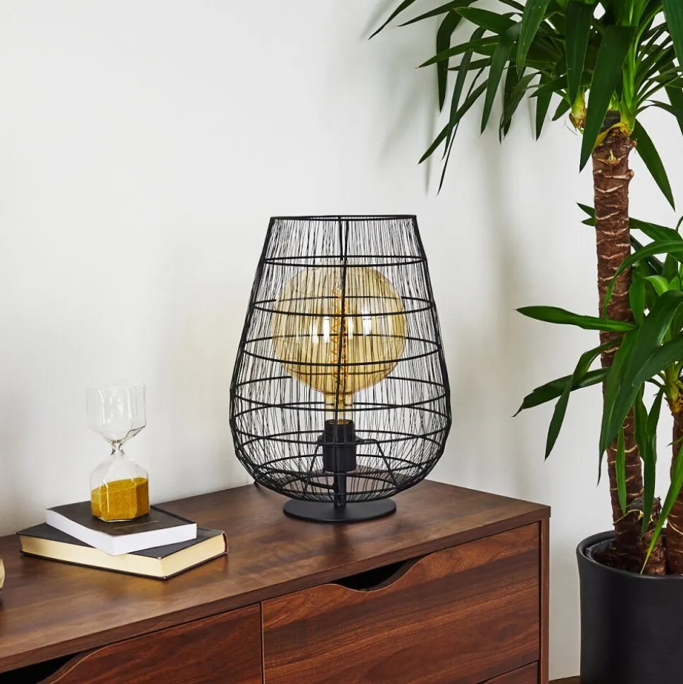 Lampe De Table Yachats Noir, 1 Lumiere