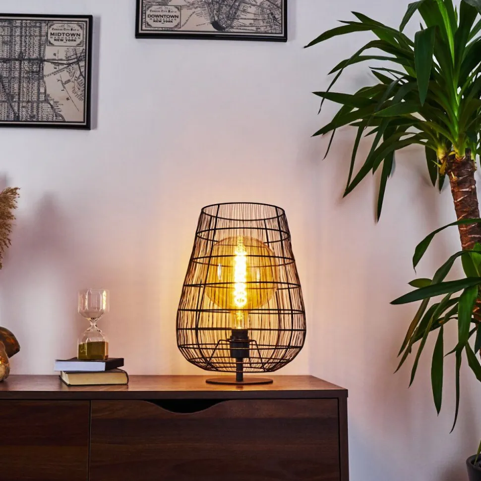 Lampe De Table Yachats Noir, 1 Lumiere