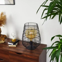Lampe De Table Yachats Noir, 1 Lumiere