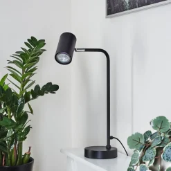 Lampe De Table Zuoz Chrome, Noir, 1 Lumiere