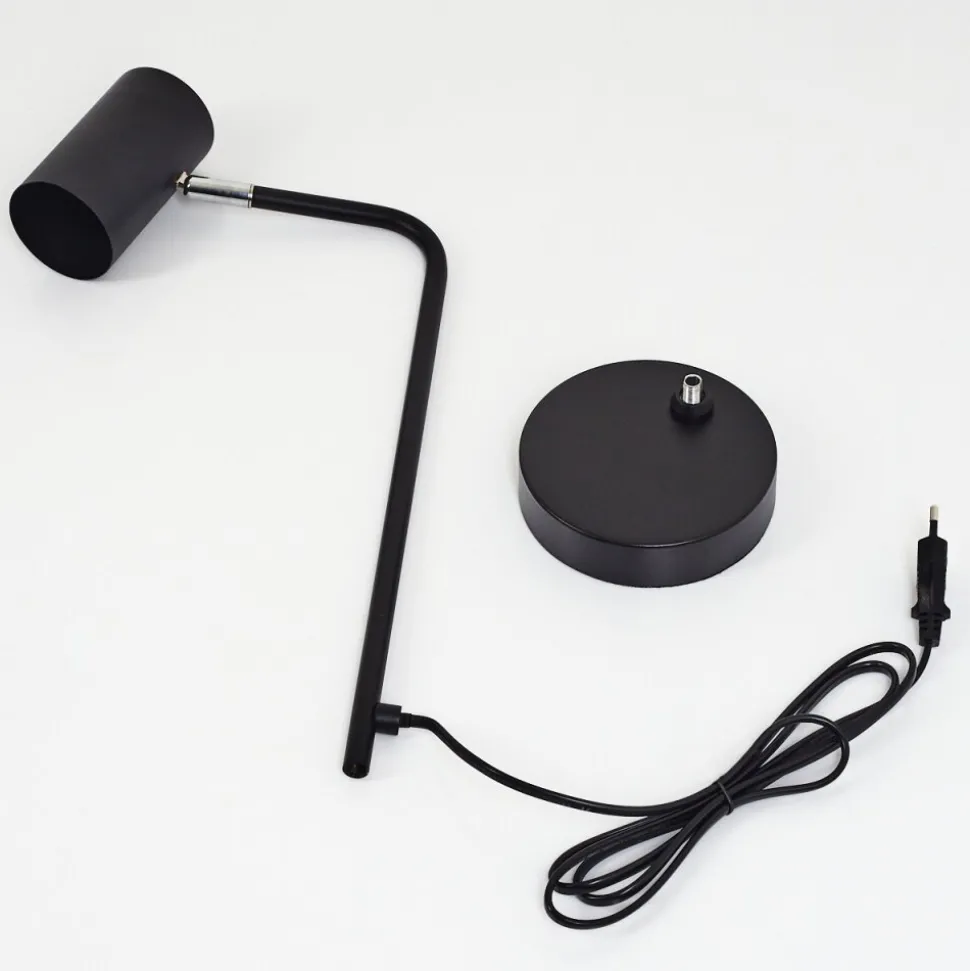 Lampe De Table Zuoz Chrome, Noir, 1 Lumiere